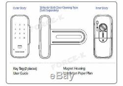 SAMSUNG Glass Door SHS-G510 Smart Digital Lock Keyless Entry Passcode+RFID 2Way