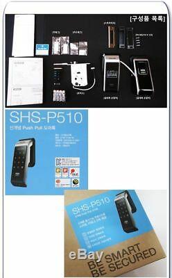 SAMSUNG SHS-P510 Digital Smart Door Lock with 2EA Key-tags Key Less PUSH PULL NU