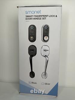 SMONET Fingerprint Smart Front Door Lock with Handle Set Keyless Entry Deadbolt