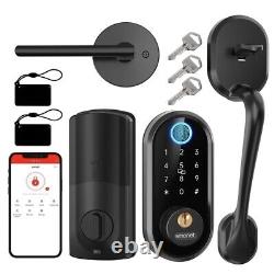 SMONET Fingerprint Smart Front Door Lock with Handle Set Keyless Entry Deadbolt