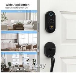 SMONET Fingerprint Smart Front Door Lock with Handle Set Keyless Entry Deadbolt