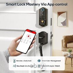 SMONET Smart Front Door Lock Handle Set Fingerprint Keyless Digital Deadbolt APP