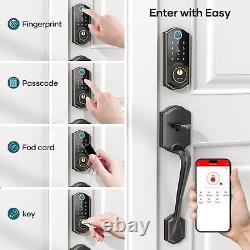 SMONET Smart Front Door Lock Handle Set Fingerprint Keyless Digital Deadbolt APP