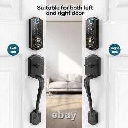 SMONET Smart Front Door Lock Handle Set Fingerprint Keyless Digital Deadbolt APP