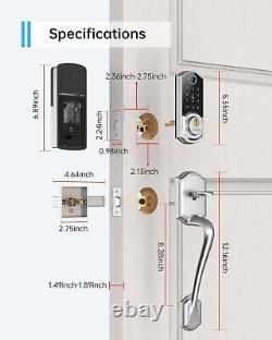 SMONET Smart Front Door Lock Handle Set WiFi Fingerprint Keyless Keypad Deadbolt