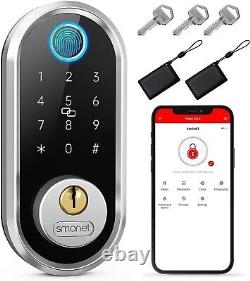 SMONET WiFi Door Lock Fingerprint Electronic Keyless Entry Keypad Smart Deadbolt
