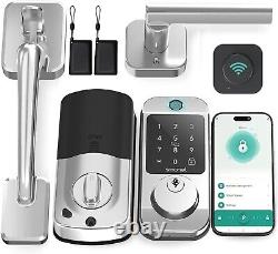 SMONET WiFi Front Door Lock Handle Set Fingerprint Digital Keypad Smart Deadbolt