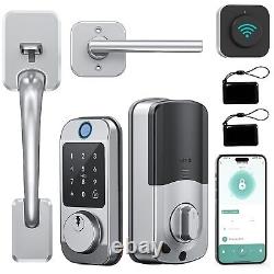 SMONET WiFi Front Door Lock Handle Set Fingerprint Digital Keypad Smart Deadbolt