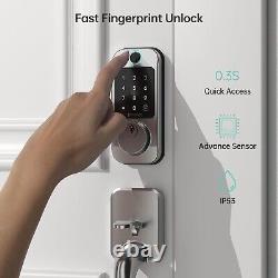 SMONET WiFi Front Door Lock Handle Set Fingerprint Digital Keypad Smart Deadbolt