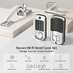 SMONET WiFi Front Door Lock Handle Set Fingerprint Digital Keypad Smart Deadbolt