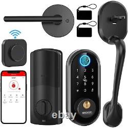 SMONET WiFi Smart Front Door Lock Set Fingerprint Keyless Entry Digital Keypad