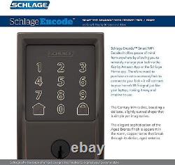 Schlage? BE489WB CEN 716 Century Encode Smart Wifi Door Lock & Alarm, Aged Bronze