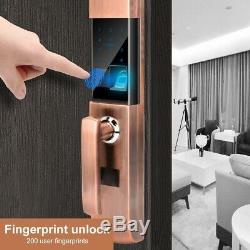 Security Electric Fingerprint Smart Door Lock Touchsreen Password Keyless Bronze