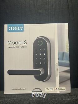 Sifely Digital Keyless-Entry Fingerprint Smart Door Lock Biometric Handle Black