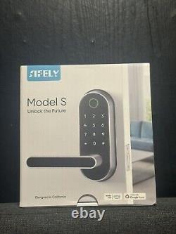 Sifely Digital Keyless-Entry Fingerprint Smart Door Lock Biometric Handle Black