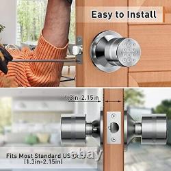 Signstek Keyless Entry Door Lock, Door Knob with Keypad, Smart Code Door Lock, Mute