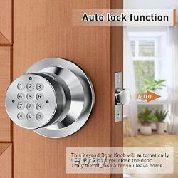 Signstek Keyless Entry Door Lock, Door Knob with Keypad, Smart Code Door Lock, Mute