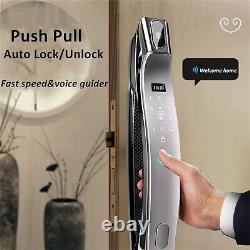 Smart APP door lock keyless tuya wifi fingerprint push pull home lock with camera