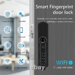 Smart Biometric Fingerprint Door Lock Key-Less Entry Lever Bluetooth Knob Front
