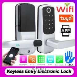 Smart Biometric Fingerprint Handle Door Lock Keyless WIFI TuyaAPP Keys IC Card