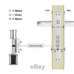 Smart Cylinder Lock Electronic Door Voice Fingerprint Password Key for EU Style