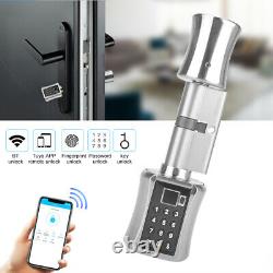 Smart Cylinder Lock With Tuya APP Keyless Electronic Fingerprint Door Lock D3U6