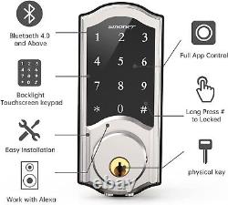 Smart Deadbolt Door Lock, SMONET Smart Lock Bluetooth Keyless, Touchscreen Enab