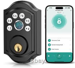 Smart Deadbolt Front Door Lock Keyless Entry Door Lock with Fingerprint, Bluet