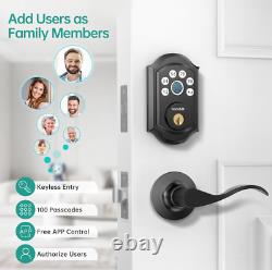 Smart Deadbolt Front Door Lock Keyless Entry Door Lock with Fingerprint, Bluet