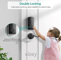 Smart Deadbolt Front Door Lock Keyless Entry Door Lock with Fingerprint, Bluet