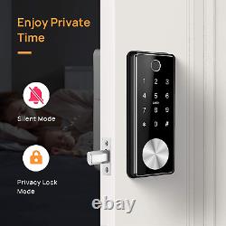 Smart Deadbolt Keyless Entry Door Lock 5 in 1 Fingerprint Bluetooth APP Key Fob