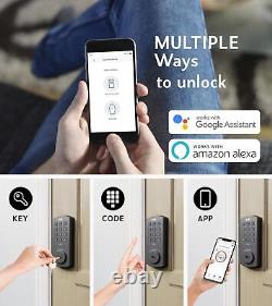 Smart Deadbolt Lock with WiFi &Keypad Passcode Keyless Entry, App Black