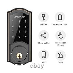 Smart Deadbolt, SMONET Keyless Entry Door Lock with Keypad, Electronic Front to
