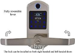 Smart Door Lock, 4 in 1 Keyless Entry Door Lock with OLED Display, Keypad Door L
