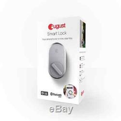 Smart Door Lock Deadbolts August Keyless Entry Remote Access Bluetooth Silver