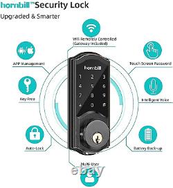Smart Door Lock, Hornbill Keyless Entry Smart Security Deadbolt Lock with Wi-Fi B