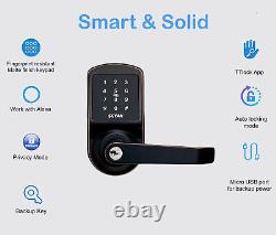 Smart Door Lock, Keyless Entry Door Lock, X4 Handle Lock withTouchscreen Aged Bronze