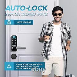 Smart Door Lock Keyless Entry Door Lock with Finger-print Sensor Keypad Handle