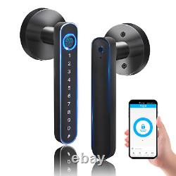 Smart Door Lock, Keyless Entry Door Lock with Handle, Fingerprint Door Lock with T