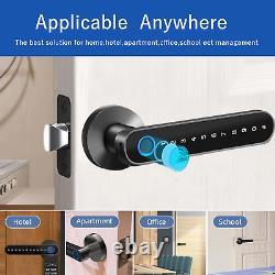 Smart Door Lock, Keyless Entry Door Lock with Handle, Fingerprint Door Lock with T