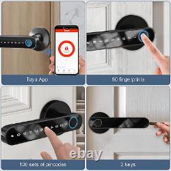 Smart Door Lock, Keyless Entry Door Lock with Handle, Fingerprint Door Lock with T