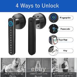 Smart Door Lock, Keyless Entry Door Lock with Handle, Fingerprint Door Lock with T