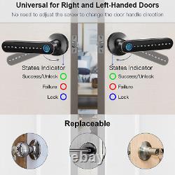 Smart Door Lock, Keyless Entry Door Lock with Handle, Fingerprint Door Lock with T