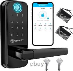 Smart Door Lock, OLUMAT Keyless Entry Door Lock Fingerprint Door Lock with Keypa