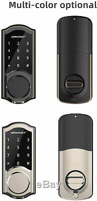 Smart Door Lock, SMONET Smart Keypad Deadbolt Lock Bluetooth Keyless Touchscreen
