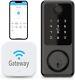 Smart Door Lock Ttlock App/card Keyless Entry + Wifi G2 Gateway (deadbolt) Black