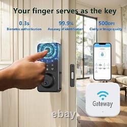 Smart Door Lock TTLOCK APP/Card Keyless Entry + WIFI G2 Gateway (Deadbolt) BLACK