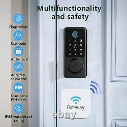 Smart Door Lock TTLOCK APP/Card Keyless Entry + WIFI G2 Gateway (Deadbolt) BLACK