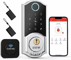 Smart Door Lock WiFi, SMONET Fingerprint Keyless Entry Bluetooth Deadbolt Keypad