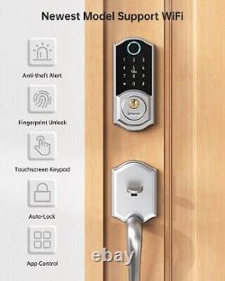 Smart Door Lock WiFi, SMONET Fingerprint Keyless Entry Bluetooth Deadbolt Keypad